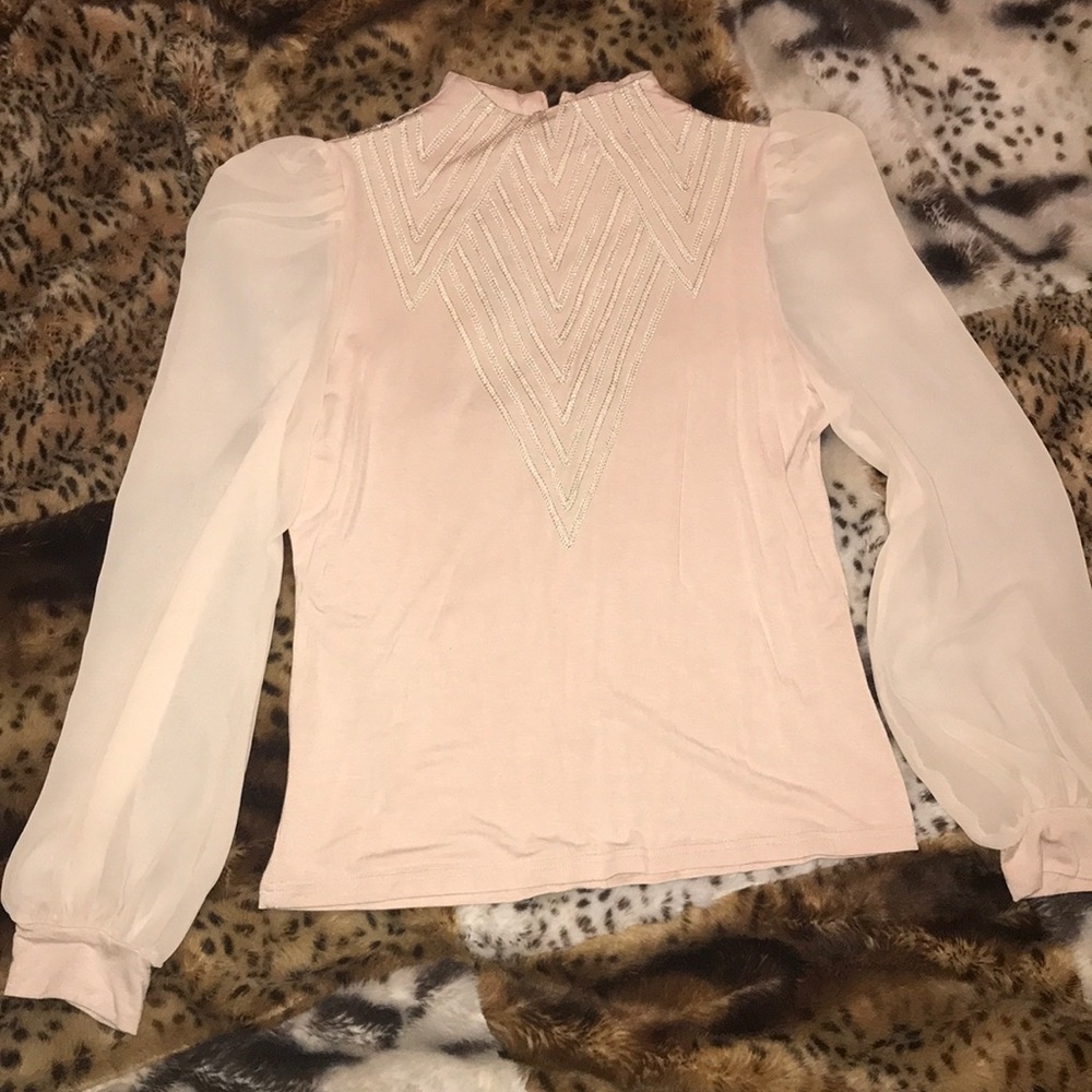 Cream Turtle neck blouse